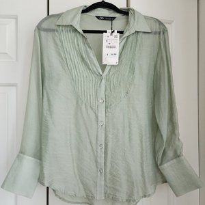Zara Sheet Button-Up Shirt